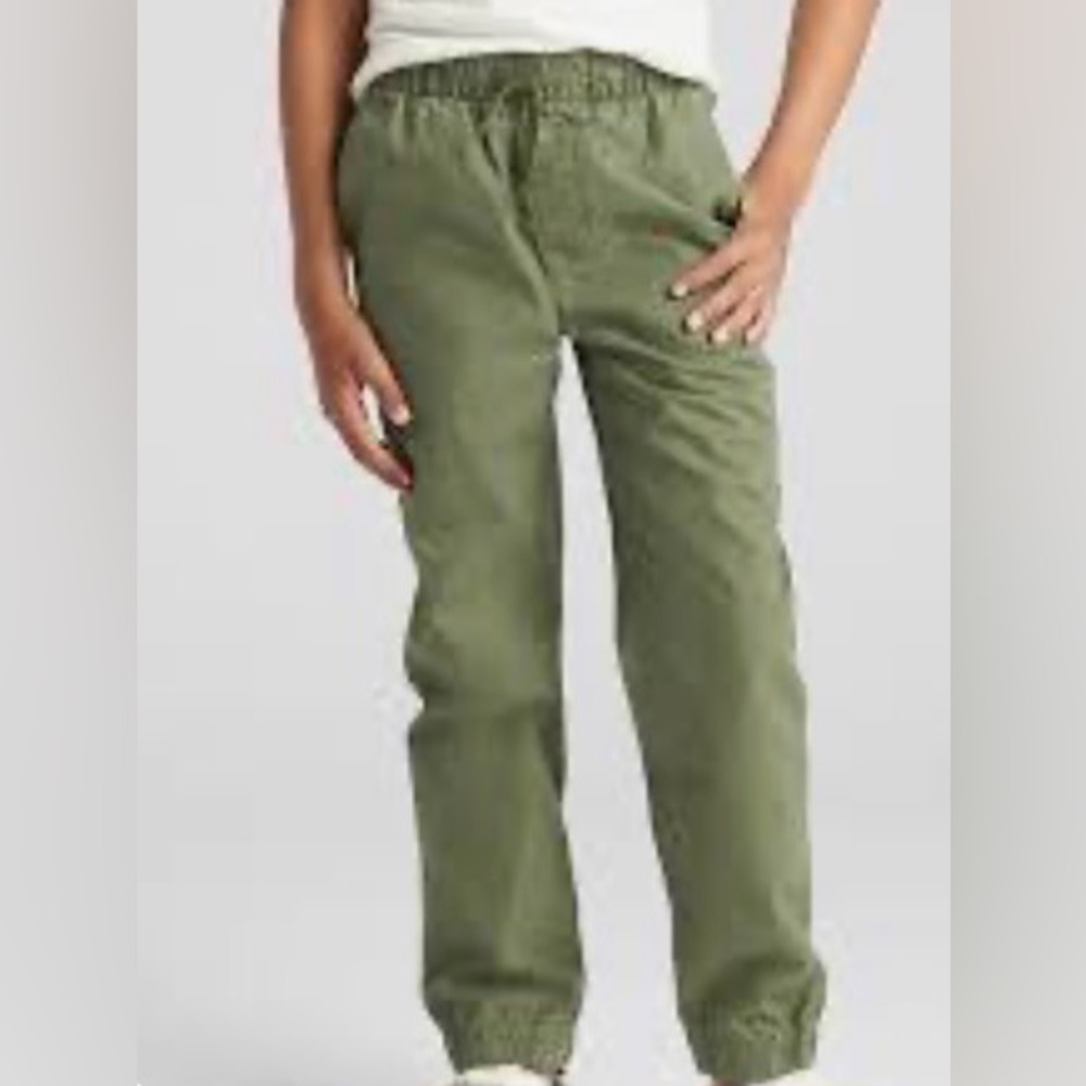 GAP Kids Canvas Drawstring Joggers | Size 5 (Toddler) | Olive Green